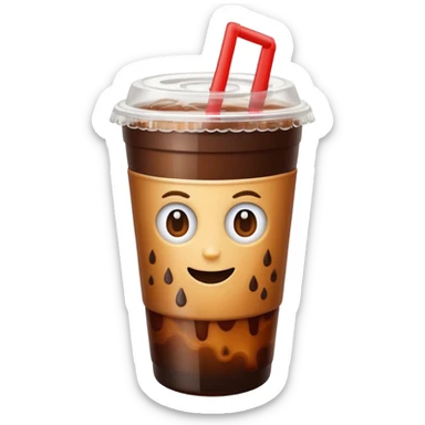 iced americano / with takeout cup / without face sticker