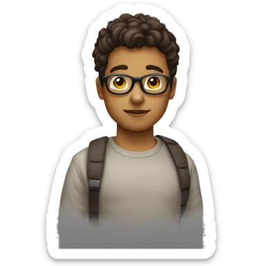 Garçon brun avec des lunettes peau mate sticker