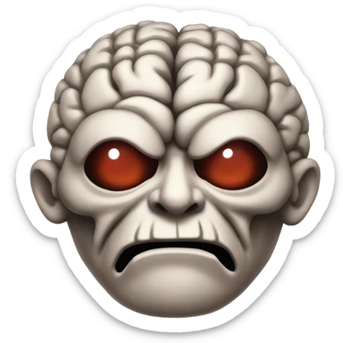 Evil Diabolical Brain that gives away a dark feeling sticker