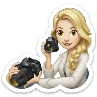 white woman photographer sticker