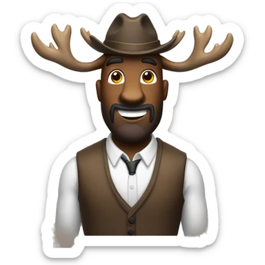 A well educated buff moose man sticker