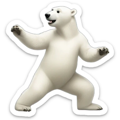 a polar bear dancing flamenco sticker