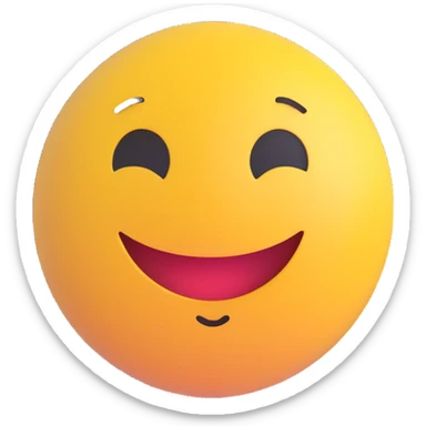 3D smiley emoji, round shape, relaxed face, with the text "cső" sticker