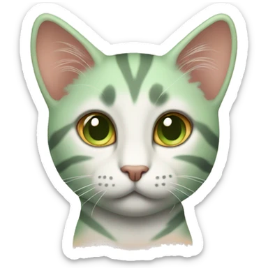 cat light green eyes with light orange stripes sticker