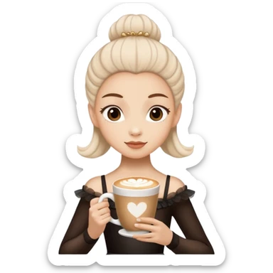 Bailarina de ballet con cabeza de un café capuchino sticker