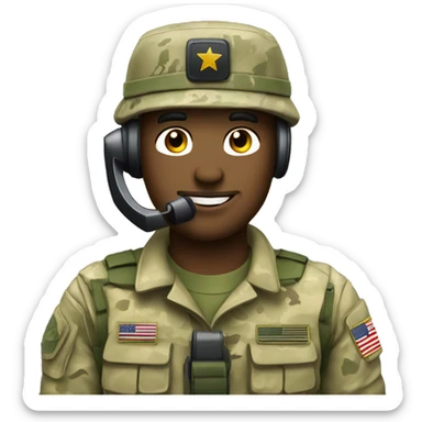 army guy on the phone sticker