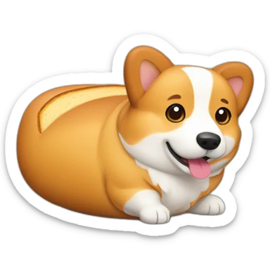 corgi shaped like a loaf of bread sticker