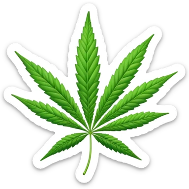 Marijuana leaf emoji style sticker