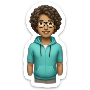 young-latino-math-teacher-wavy-hair-glasses-hoodie sticker