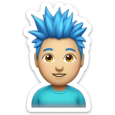 Older fat lesbian Chilean very short spiky bright blue hair sticker