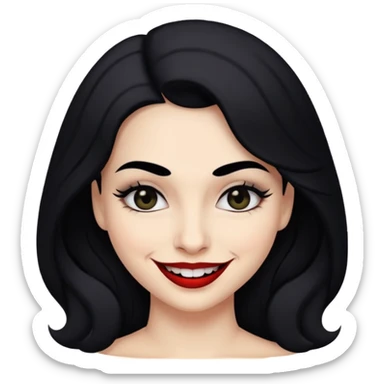 facial Upselling scam women fake sympathetic smile, predatory grin, saccharine smile, smirk sticker