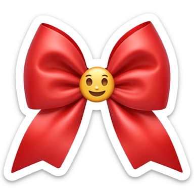 A bow with a smiling emoji  sticker