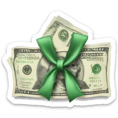 Money with bow sticker