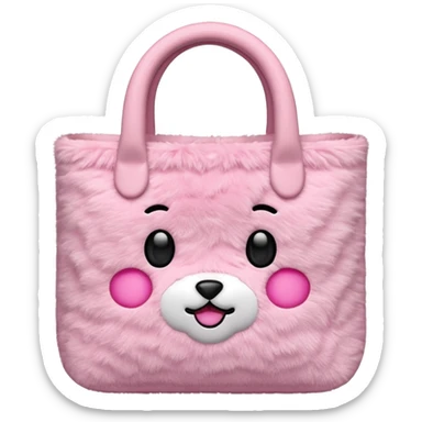 pink plush tote bag  sticker