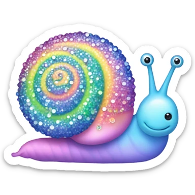 Kawaii pastel rainbow bedazzled snail sticker