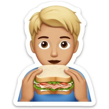 Eating a tuna sandwich  sticker