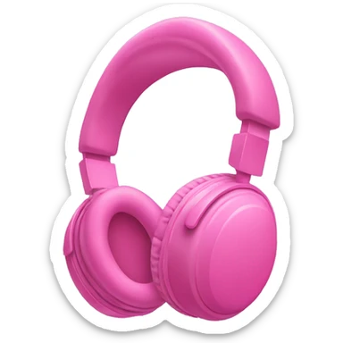 Pink headphones  sticker