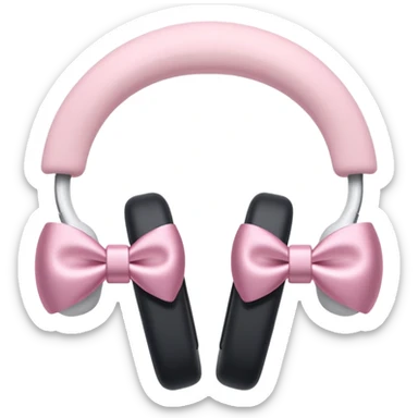 airpods max in white with pink bows sticker