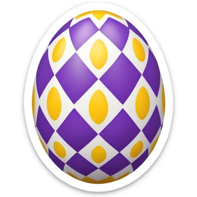 decor egg, symmetry simple pattern, purple and yellow sticker