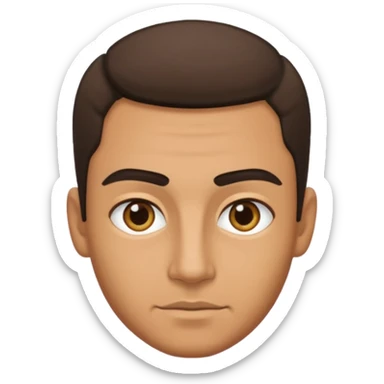 tan man with thick eyebrows and sparse hair sticker