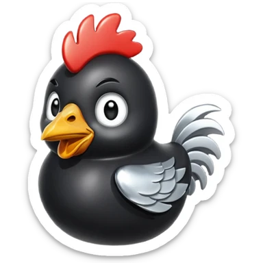 coal metal chicken sticker