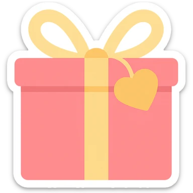 Change the gift tag to a heart shape, keep the lineal color icon style, no background. sticker