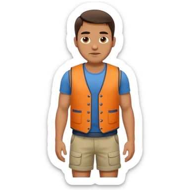 Heavy set man with a vest short sticker