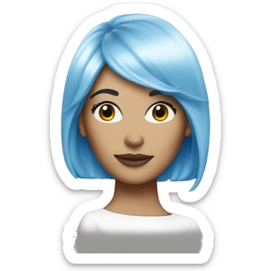 Blue wig blue eyeshadow white woman sticker