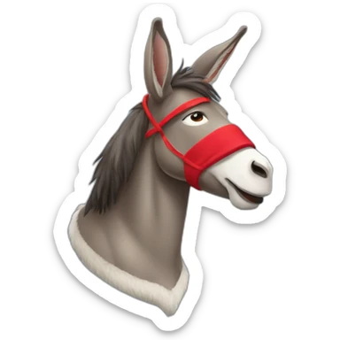 Donkey wearing red russian chapka sticker