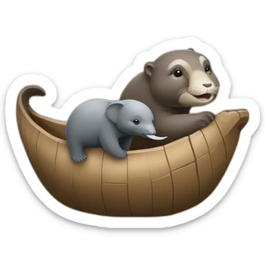 une loutre et un éléphant qui font de la balançoire sticker