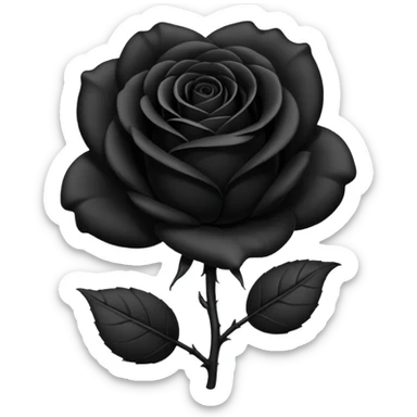 black rose, without green leaves, just flower sticker