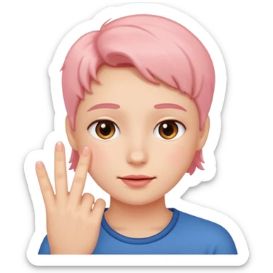 blushing with fingers sticker