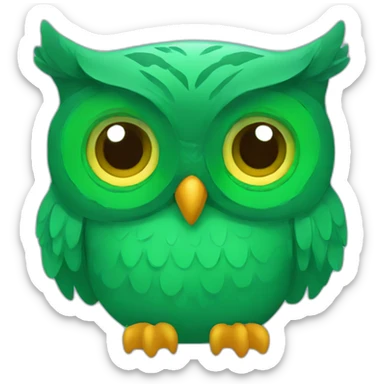 duolingo green owl sticker