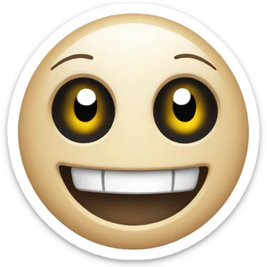 Emoji smiling with one eye twitching sticker