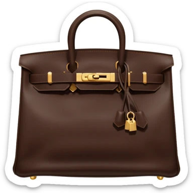 hermes birkin deep chocolate brown color bag sticker