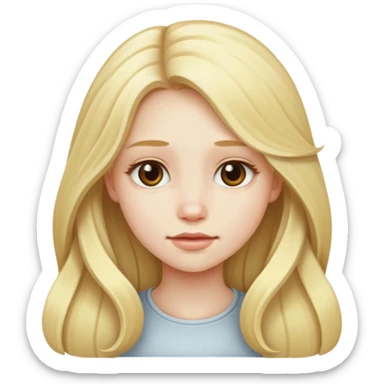 blonde girl with long hair with a moño sticker