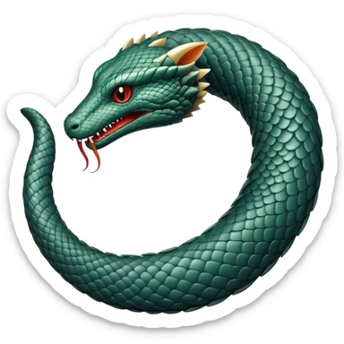 ouroboros serpent eating its own tail in a circle sticker