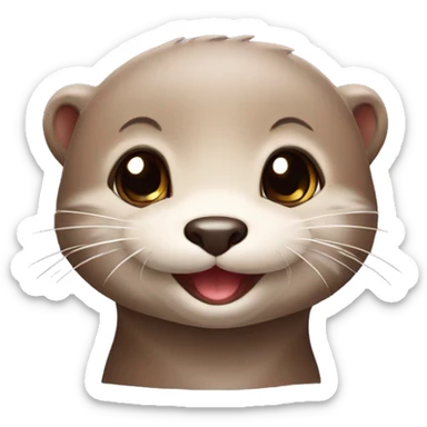 baby otter face with a cheeky smile sticker