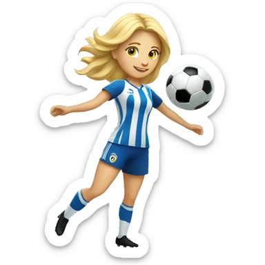 blond woman spinning a soccer ball on her hands sticker