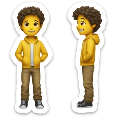 the yellow kid and 1 hair sticker