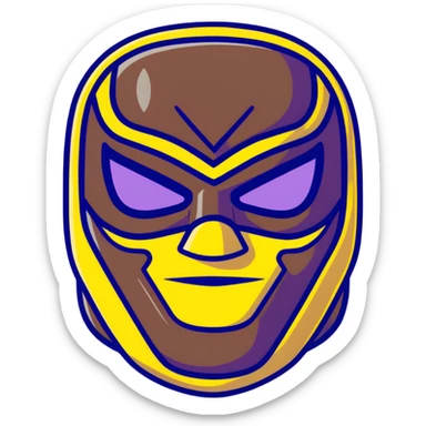 black and yellow luchador mask sticker