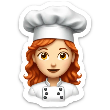  red headed female chef giving a chef's kiss sticker