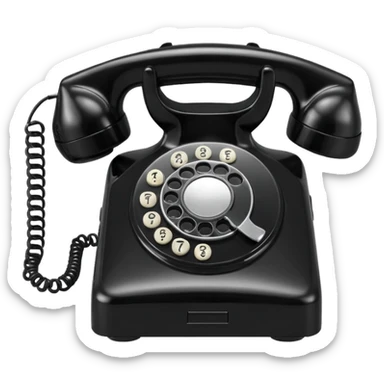 vintage rotary dial telephone, classic plastic body sticker