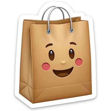 sac kraft marron ouvert  sticker