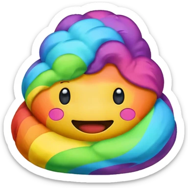 big rainbow poop emoji sticker