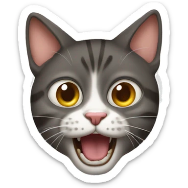 Crazy cat lay sticker