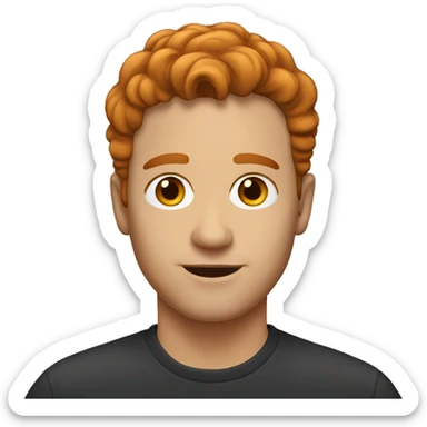 Man emoji portrait with short wave ginger hair and brown eyes sticker