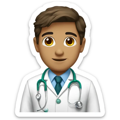 joven doctor, rubio ojos marrones alto sticker