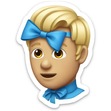 Blue bow emoji sticker