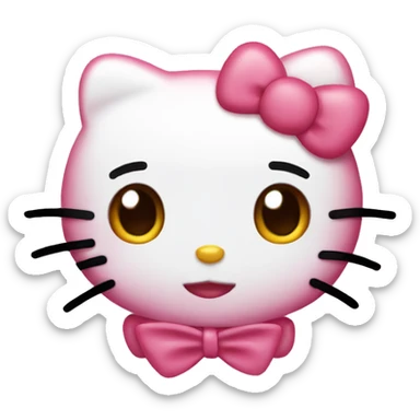 hello kitty with heart eyes sticker